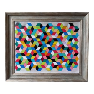 Impossible Blocks. Contemporary Abstract Oil Painting by Christopher Barrow For Sale