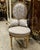 French French Louis XVI Accent Chair With Gold Leaf Frame, Ornate Upholstery & Decorative Lumbar Pillow For Sale - Image 3 of 3
