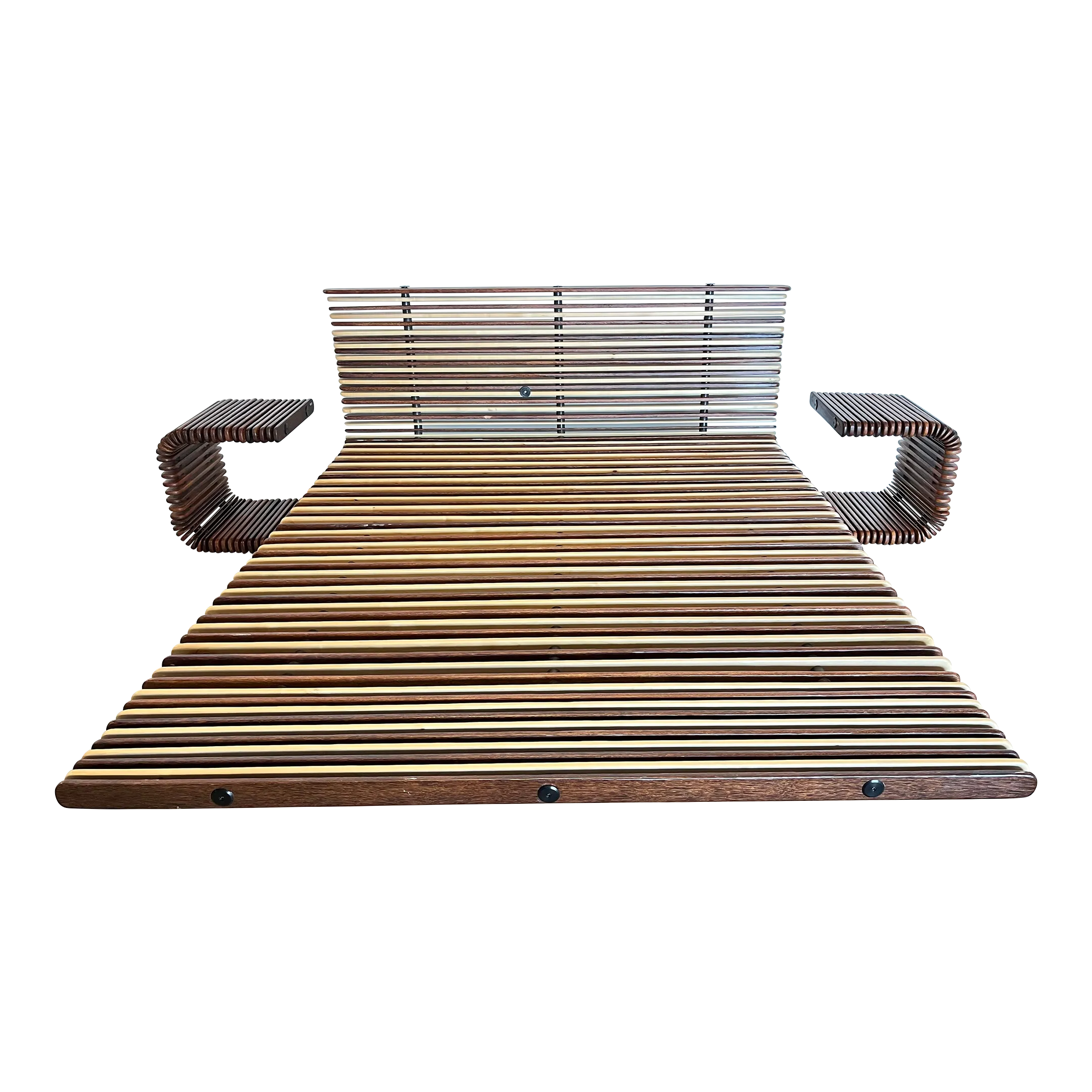 Pacific Green 1973 Mid-Century Modern Palmwood Bed – King Size