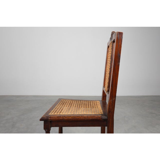 Brown Antique French Wood and Rattan Chair, 1900 For Sale - Image 8 of 18