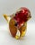 Mid-Century Modern 1960s Vintage Murano Glass Attributed Jico Aventurine & Red/Amber Bear For Sale - Image 3 of 8