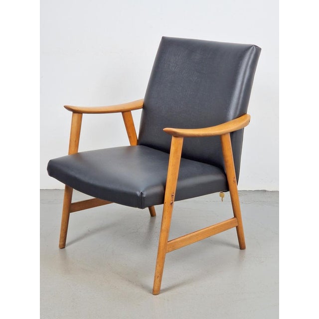 Black Vintage Beech Armchair from De Ster Gelderland, 1960s For Sale - Image 8 of 11
