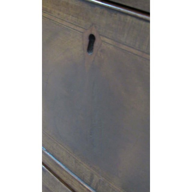 1980s White Bowfront Chest Mahogany Banded Amazing Server Silver Chest For Sale - Image 10 of 11