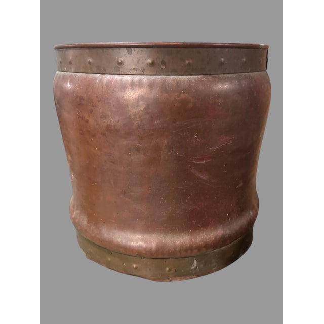 Copper Vintage Antique Arts & Crafts Style 9.5" Copper Planter Vase For Sale - Image 8 of 12