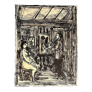 Andre Cottavoz Original Lithograph L’Artiste Au Travail V2-11 Mourlot 1969