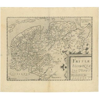 Antique Map of Friesland by Guicciardini, 1612 For Sale