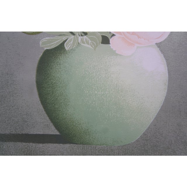 Celadon Rosalyn Gale Powell Signed Peony in a Chinese Jar Lithograph Print 27" For Sale - Image 8 of 11