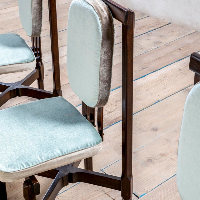 Mid-Century Modern Armchairs by Leonardo Fiori for Isa Bergamo, 1960s, Set of 6 For Sale - Image 3 of 7