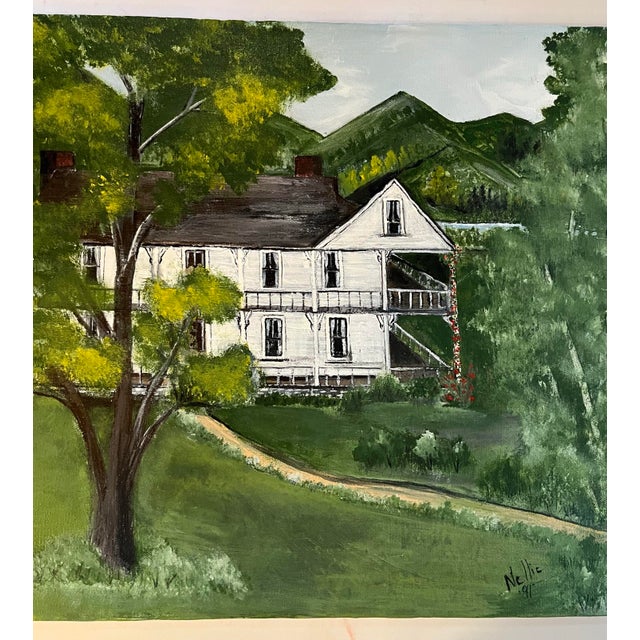 1990s Nelly Medford 1991 the Shook House 1795 Oil on Canvas Painting For Sale - Image 5 of 7