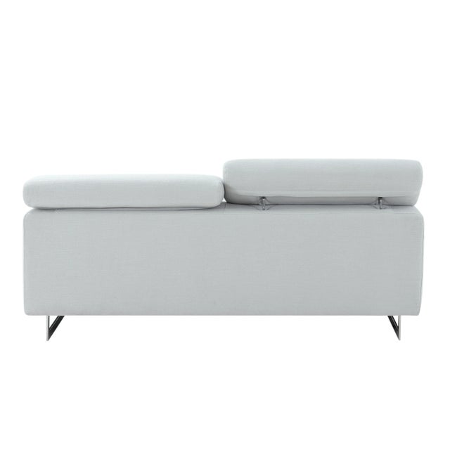 Pasargad Home Serena Modern Silver Loveseat With Adjustable Headrests For Sale - Image 4 of 7