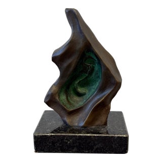 Mid-Century Brazilian Modern Abstract Bronze Sculpture on Granite Base, 1960s For Sale