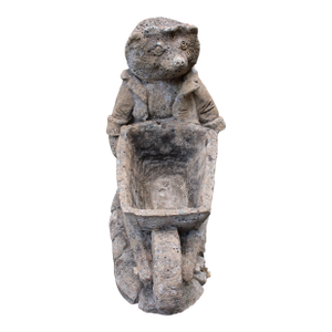 Mid-20th Century English Cast Stone Hedgehog With Wheelbarrow