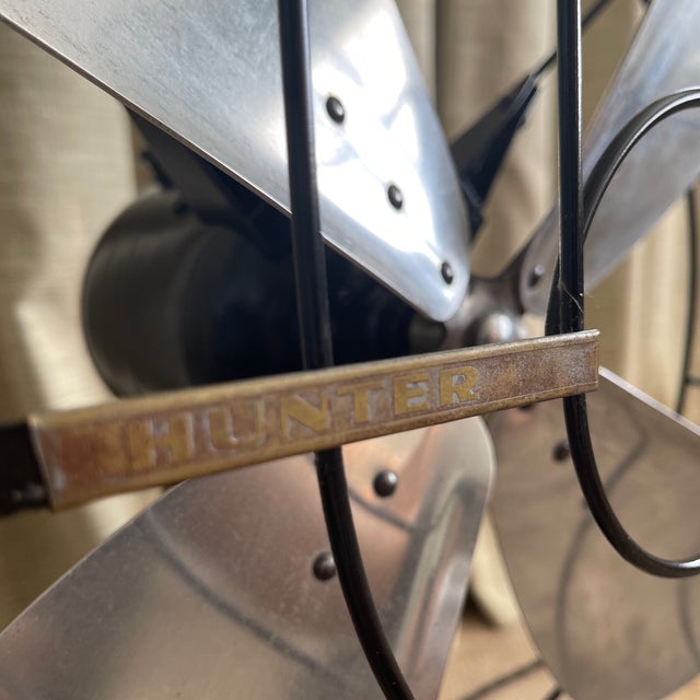 Vintage Hunter Century Oscillating Metal Blade and Cast Iron Fan For Sale - Image 12 of 13