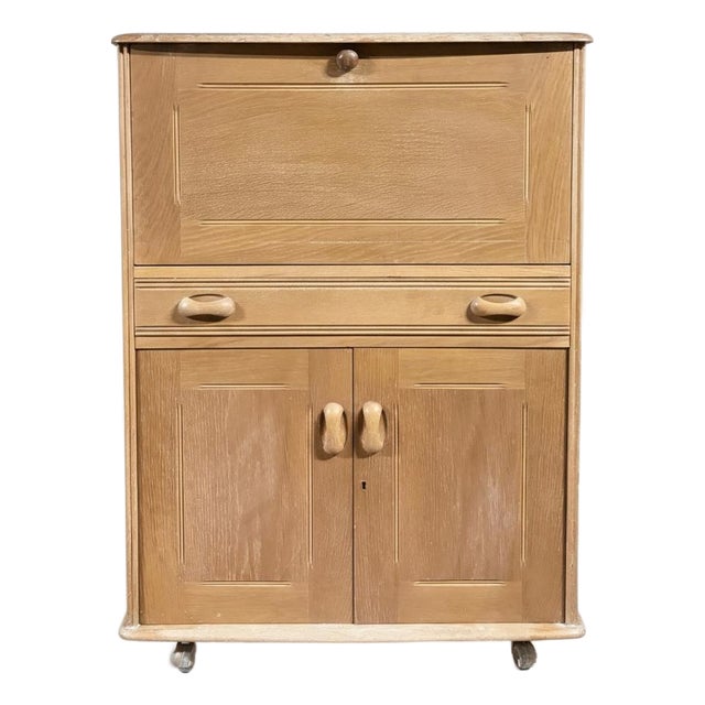 Vintage Secretaire in Oak For Sale
