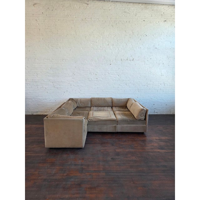 1980s 1980s Modular Sectional Pit Sofa by Rowe, 7 Piece For Sale - Image 5 of 11