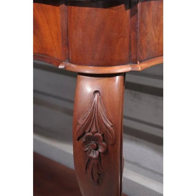 Mid 19th Century Serpentine Console of Mahogany with Marble Top For Sale - Image 5 of 10