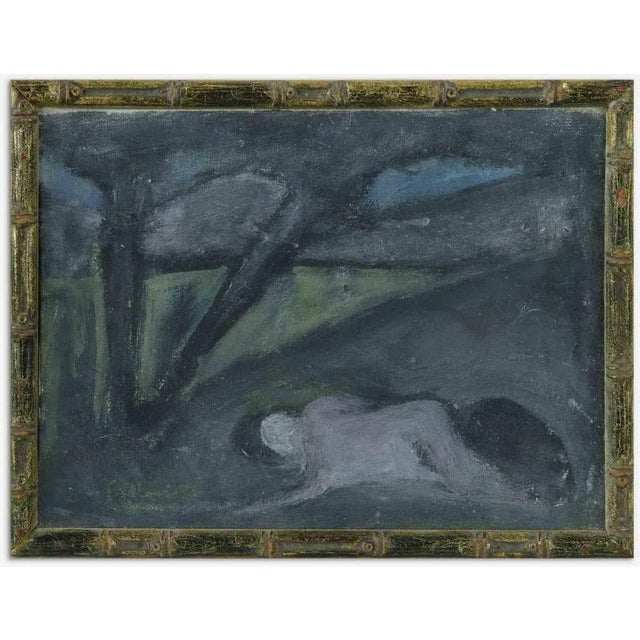 Nazareno Gattamelata, Figure in the Shadow, Oil on Canvas, 1968 For Sale - Image 4 of 4