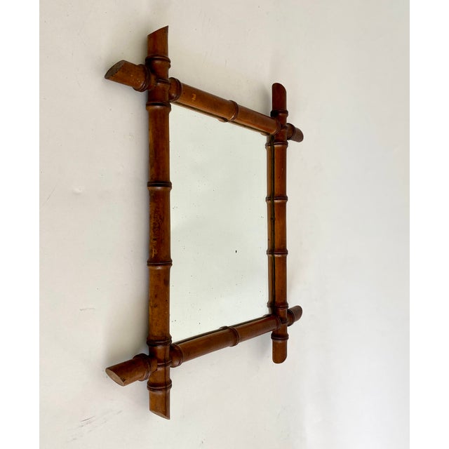 1940s French Faux Bamboo Mirror For Sale In Los Angeles - Image 6 of 8