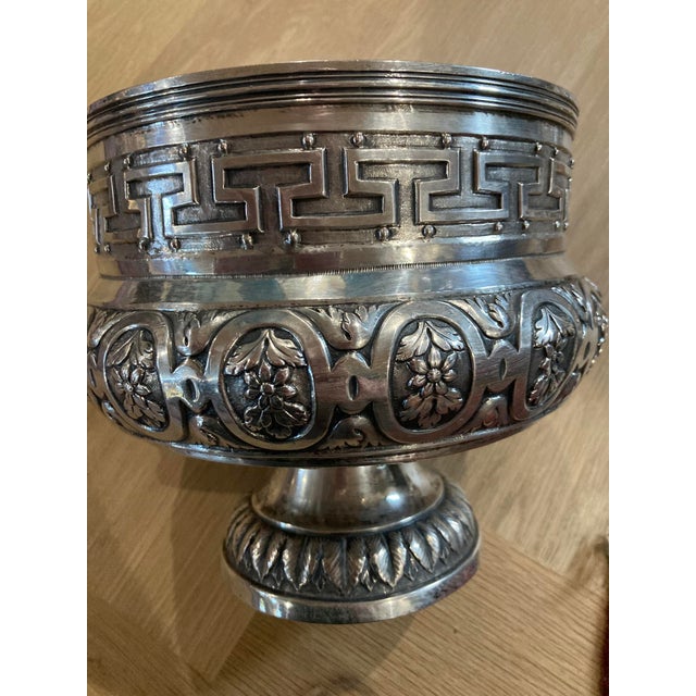 Antique Silver Covered Urn — Repoussé Greek Key, Fruit & Foliage Motifs, 2.86 LBS For Sale - Image 17 of 18