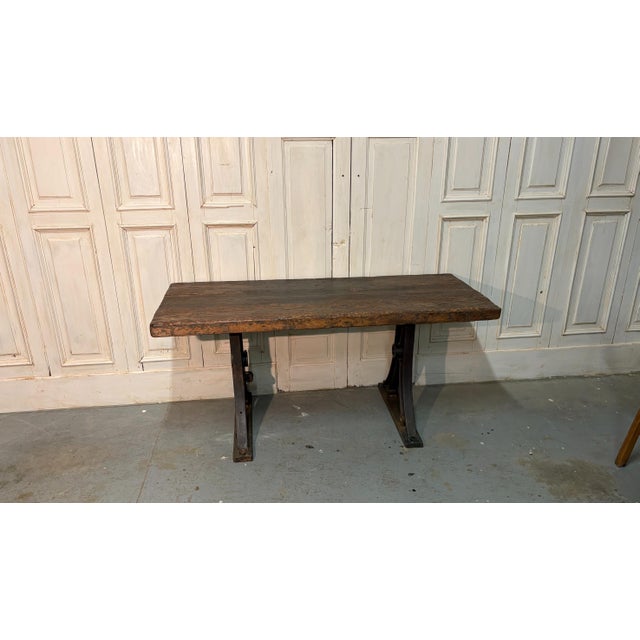Industrial Rustic Chestnut Table, 1900s For Sale - Image 4 of 5