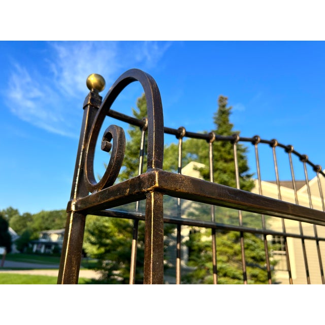 Metal Vintage French Style Iron, Slate and Glass Bakers Rack For Sale - Image 7 of 10