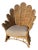 1970s Rattan Woven Wicker Peacock Fan Back Lounge Chair For Sale