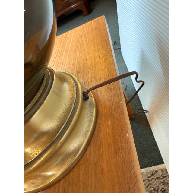 Olive Mid 20th Century Glass Table Lamp For Sale - Image 8 of 12