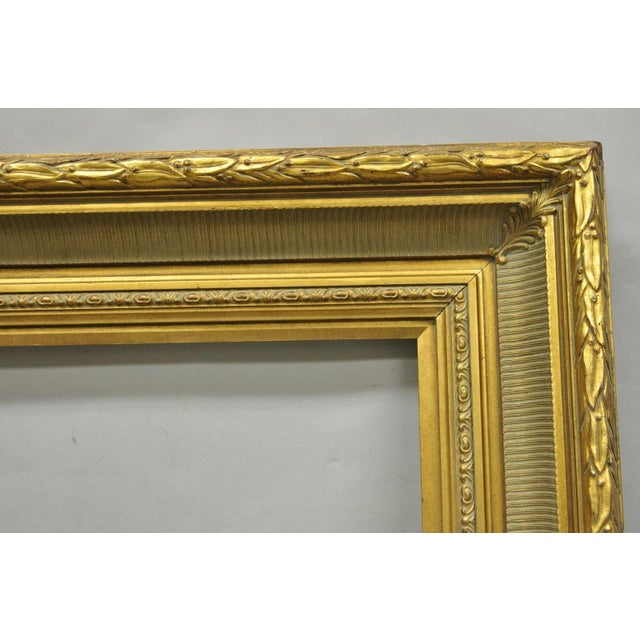 Paint Vintage Large 42x36 French Louis XV Style Gold Gilt Wall Art Picture Frame For Sale - Image 7 of 18