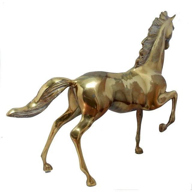 Contemporary 1970s Vintage Brass Horse For Sale - Image 3 of 7