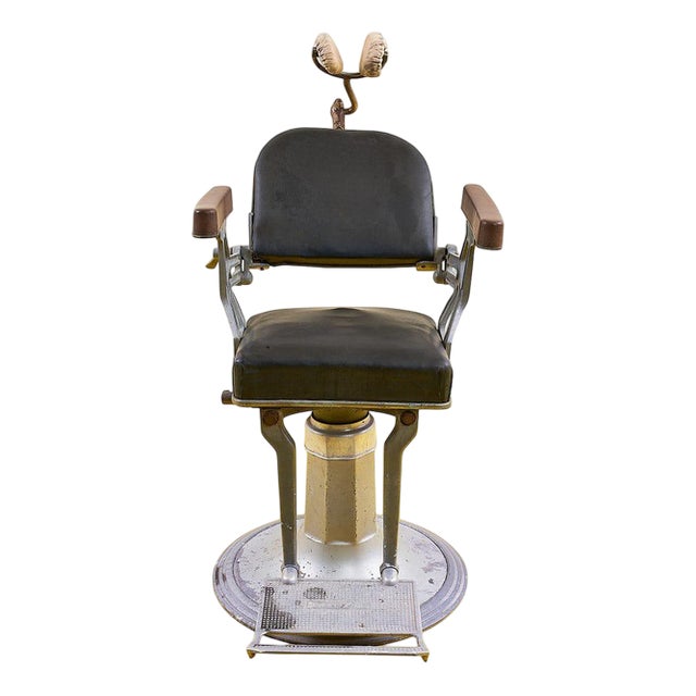 Vintage Metal Barber Stool, 1950s For Sale