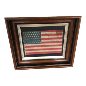 Antique 48 Star American Flag 1911 With an Inscription.