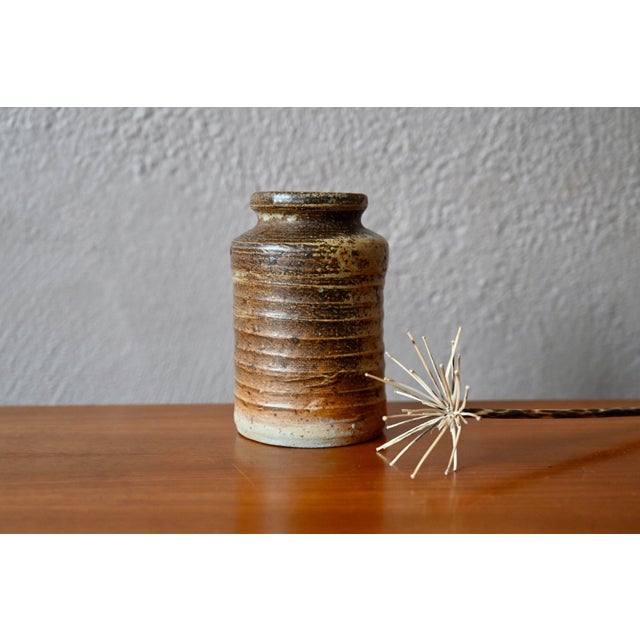 Scandinavian Stoneware Ceramic Vase, 1960s For Sale - Image 6 of 6