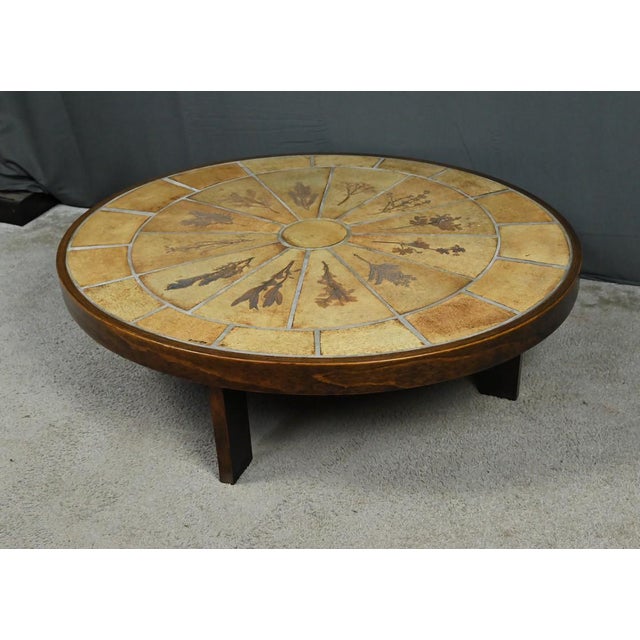 1960s Oval Les Herbiers Coffee Table by Roger Capron for Vallauris, 1960s For Sale - Image 5 of 18