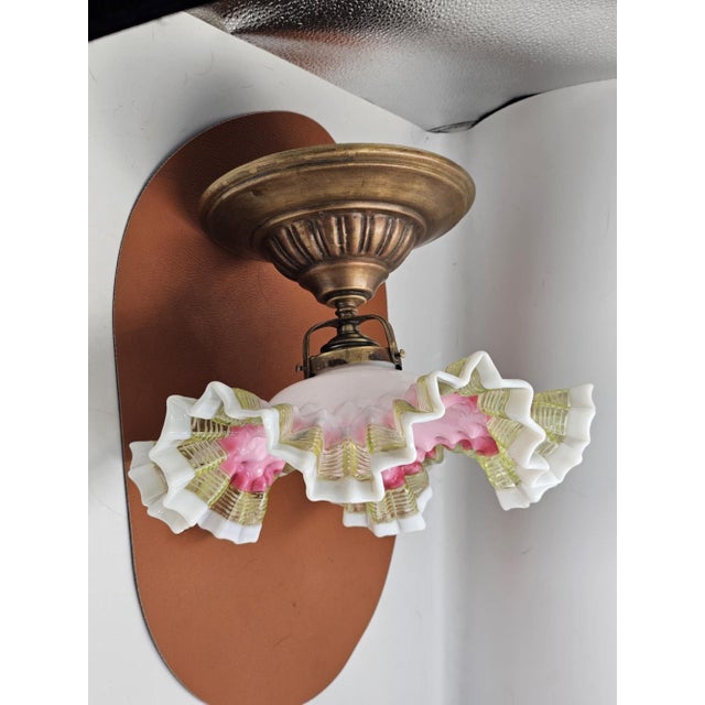 Art Nouveau Brass Ceiling Lamp, 1890s For Sale - Image 8 of 8