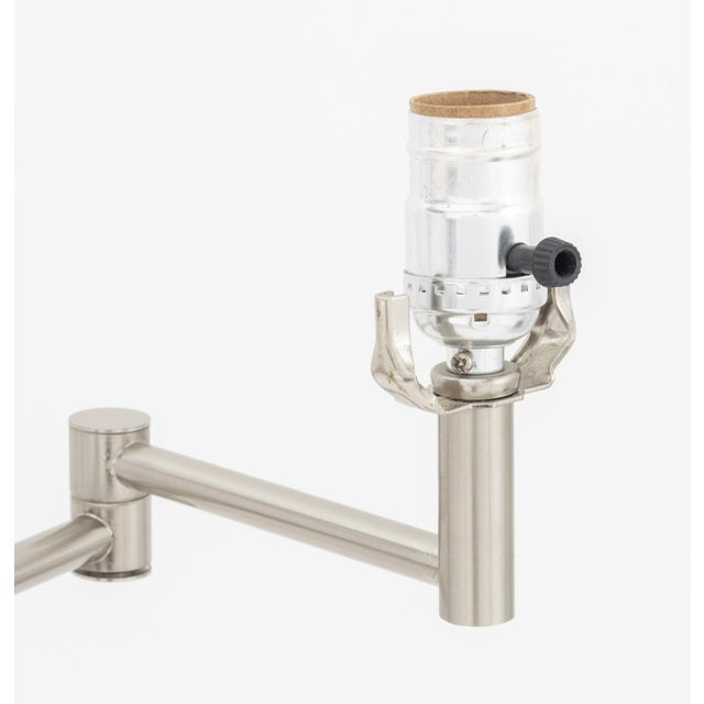 Early 21st Century Contemporary Silver-Tone Metal Desk Lamps, 2 For Sale - Image 5 of 7