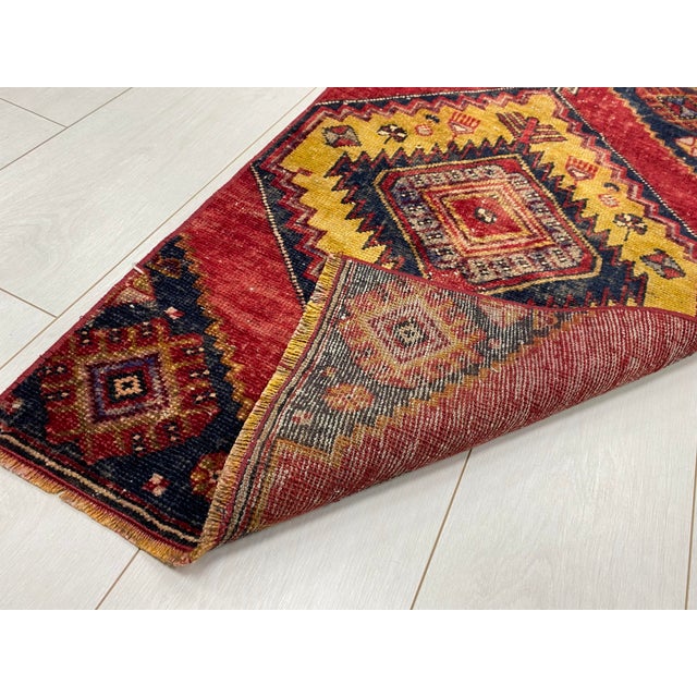 Turkish Small Turkish Vintage Door Mat Rug For Sale - Image 3 of 5