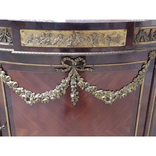 Wood Napoleon III Half-Moon Chest of Drawers For Sale - Image 7 of 17