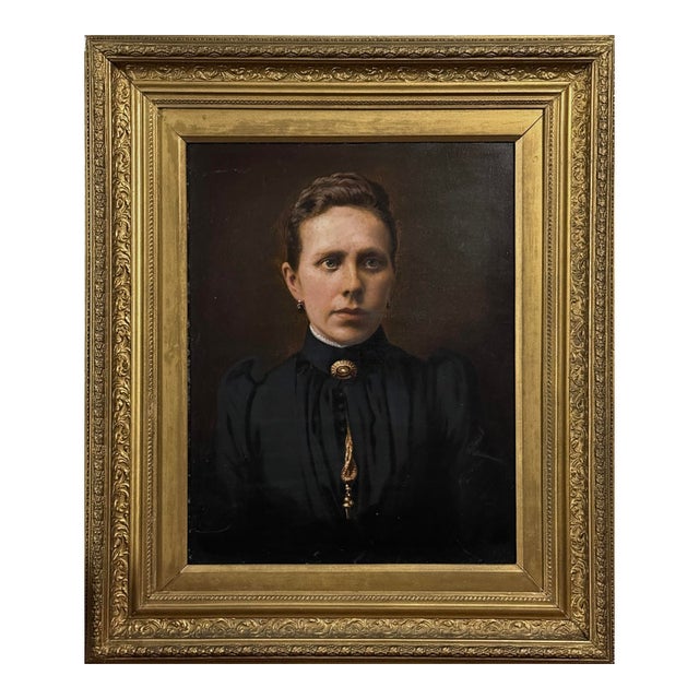 Antique Victorian British School Portrait of a Woman (Framed) For Sale