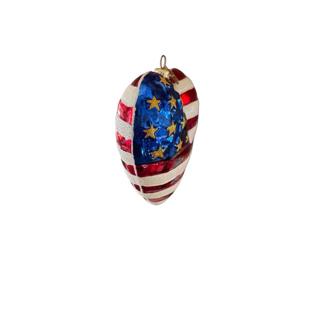 American Christopher Radko American Brave Heart Ornament 9/11 Usa Flag For Sale - Image 3 of 5