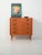 Scandinavian teak chest of drawers from the 1960s with four drawers and carved rectangular handles. Scandinavian teak...