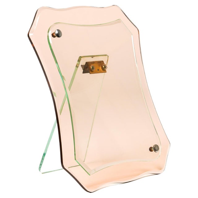 Mid-Century Pink Glass Picture Frame from Cristal Arte, Italy, 1960s For Sale - Image 14 of 14