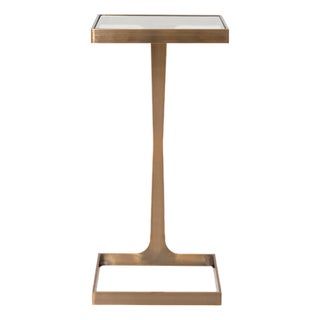 Matthew Izzo Home Maisel Antique Brass and Mirror Top Cigar Table For Sale