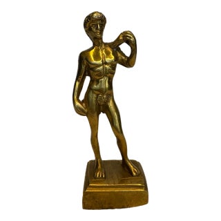 Italian Renaissance Michelangelo "David" Solid Brass Statue For Sale