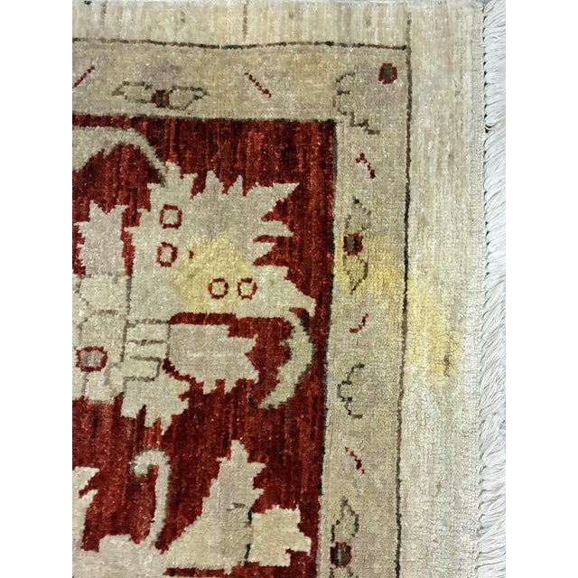 Textile Hand-Knotted Ivory and Rust Oushak-Style Area Rug For Sale - Image 7 of 11