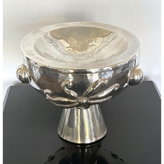 1960s 1960s Sculptural Silver Center Bowl with Relief Surface Graziella Laffi For Sale - Image 5 of 12