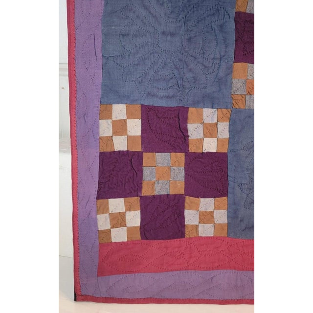 20Thc All wool Amish postage stamp crib quilt chain from Lancaster County ,Pennsylvania.This quilt is mounted and wired...