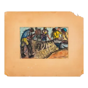George Constantine Figural Group Watercolor