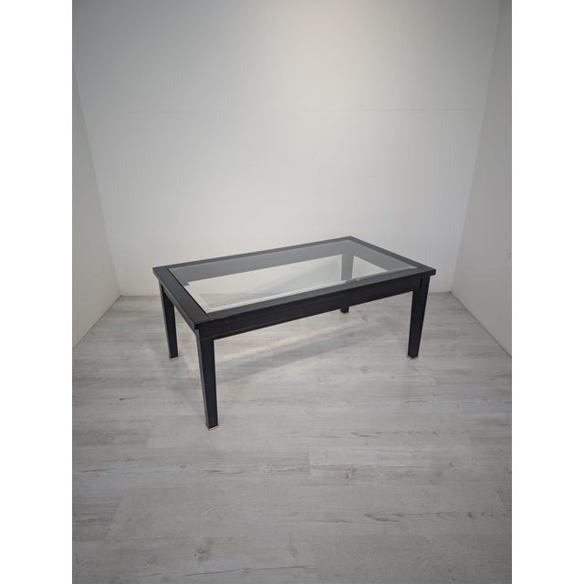 Vintage Modern Classic Rectangular Coffee Table in Wood and Beveled Glass, 1970 For Sale - Image 15 of 15