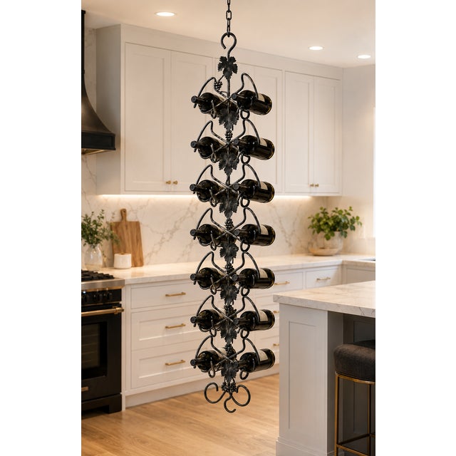 A Striking Architectural Vine Design, Evoking the Feeling of Climbing Through Sunlit Grape Fields – 92" Custom Wrought Iron For Sale - Image 18 of 18