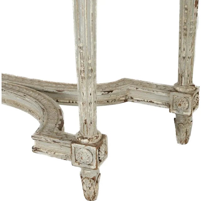 19th Century Louis XVI Style Painted Wood Console Table For Sale - Image 4 of 9